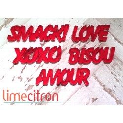 Acrylic-small words love Red